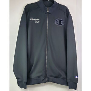 Champion 1919 Authentic Mens Size 2XL Black Full Zip Jacket Logo Embroidered